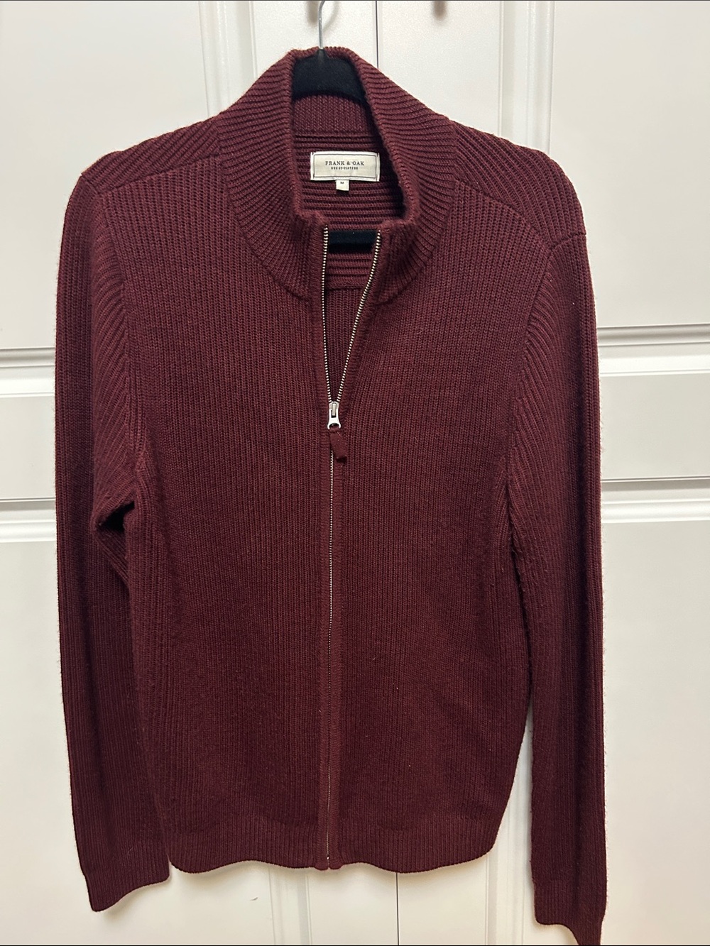 Frank & Oak zip front sweater